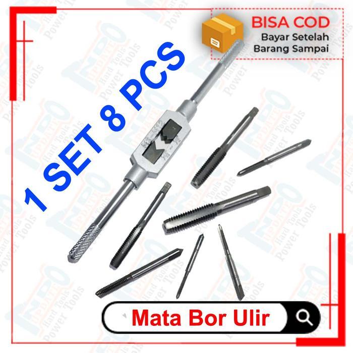 Promo Mata Bor Pembuat Baut Drat Dalam Tap Set 8 Pcs Tap Senai Set