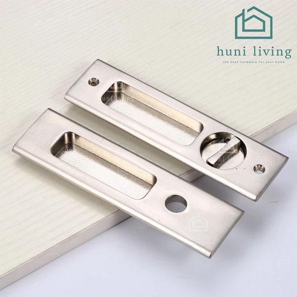 Hitam / Perak Kunci Pintu Sliding Geser Set Invisible Sliding Door Kunci Pintu Perangkat Keras