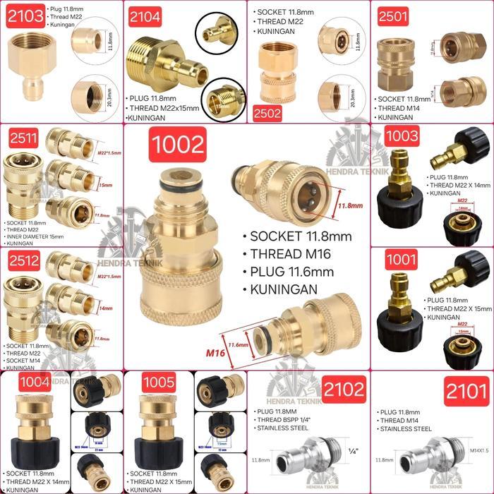 QUICK RELEASE COUPLER JET CLEANER KUNINGAN KOPLER QUICK COUPLING SAMBUNGAN STEAM HD