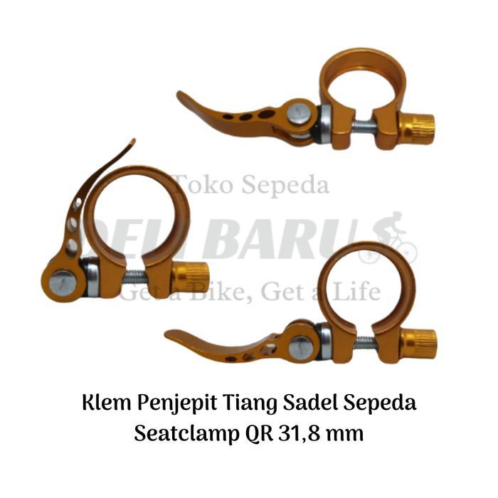 "New" Seatclamp seat clamp QR Alloy 31,8 mm seatpost 27,2 dan 28,6 sepeda MTB, lipat