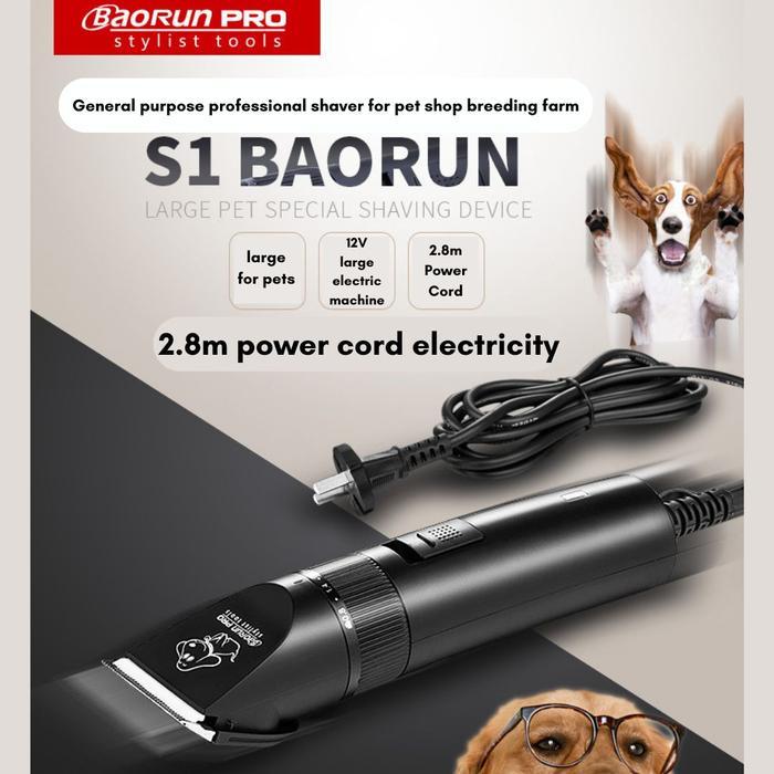 Premium Baorun Pro Alat Cukur Elektrik Bulu Binatang Hewan Pet Dog Clipper S1 Original