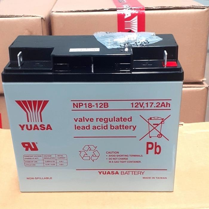 Battery Vrla Aki Yuasa Np18-12B Baterai Original Yuasa 12V 17.2Ah