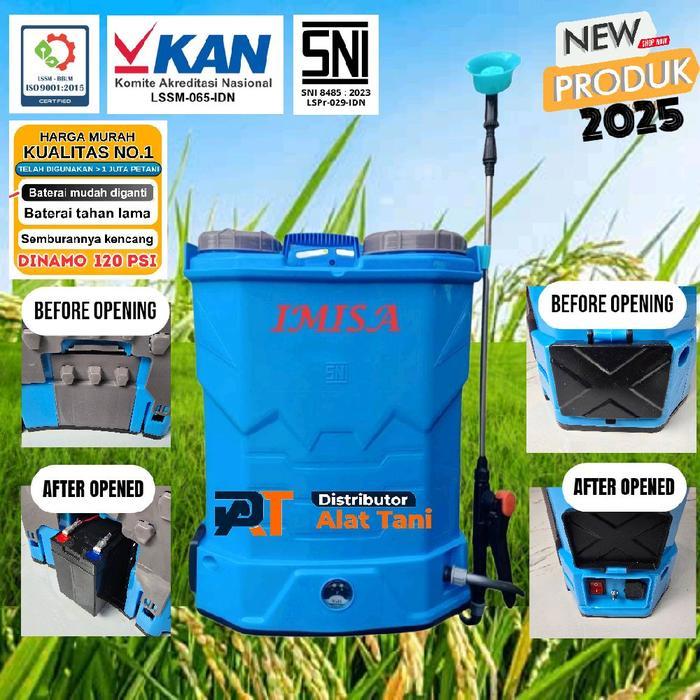 Terlaris Sprayer Elektrik Imisa Easy Taking 16L Sni Dinamo 120 Psi, Baterai Mudah Diganti &