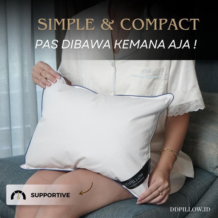 DDPillow Bantal Travel Bulu Angsa Asli Travel Pillow Lumbar Pillow