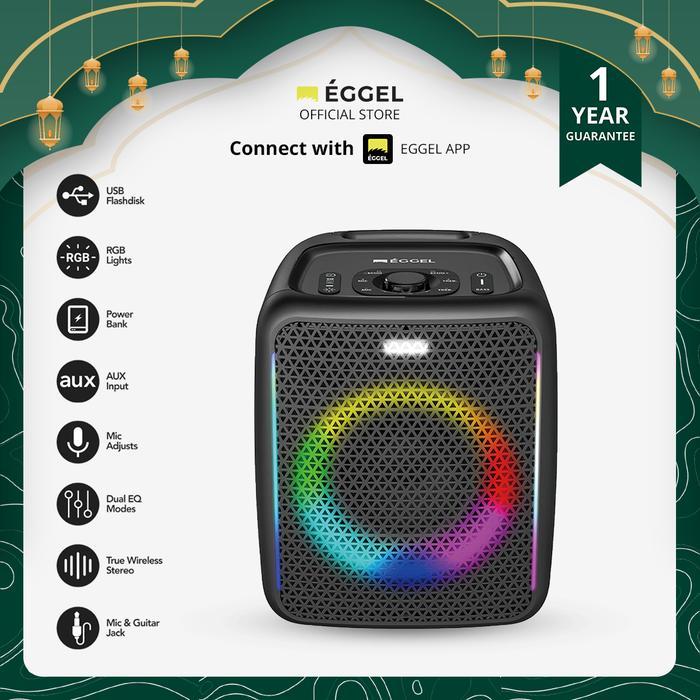 Eggel Fortis 2 Portable Party Speaker with RGB Lights