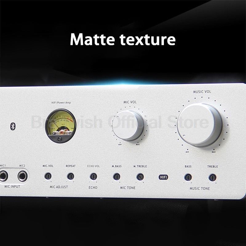 300Wx2 Bluetooth 5.0 Amplifier HiFi Sound System 0.1% THD Amp MIC/USB/AUX/DVD/Optical/Coaxial For