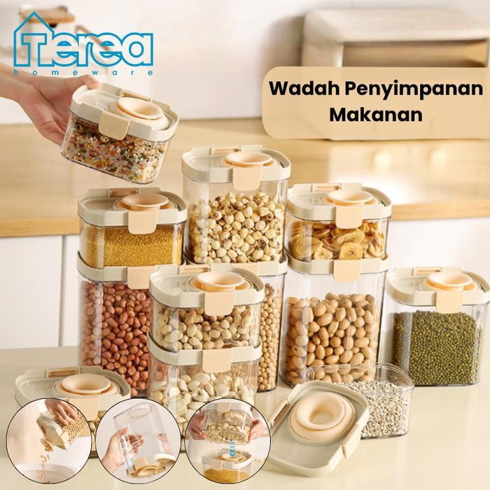 SIAPKIRIM TEREA Wadah Penyimpanan Makanan Kering Dapat Disusun / Toples Penyimpanan Makanan Kue