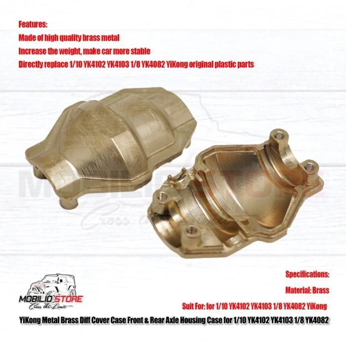UPGRADE BRASS DIFF COVER CASE FRONT REAR AXLE FOR YIKONG YK4102 YK4082