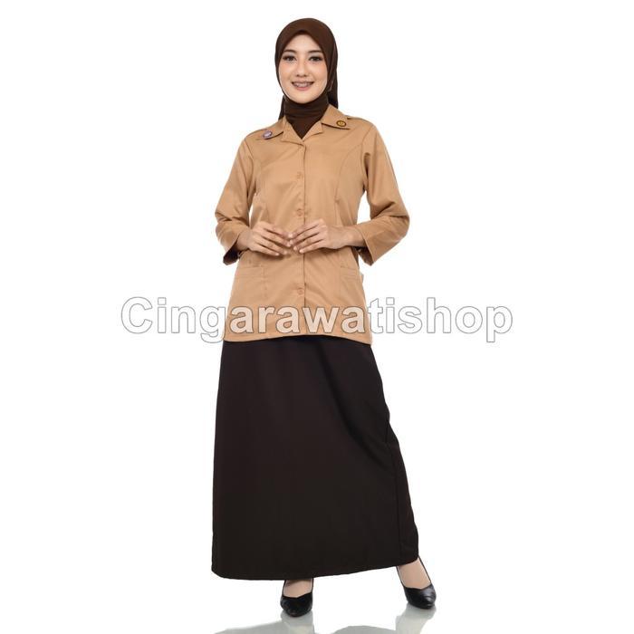 Set Seragam Pramuka Guru Wanita - Kemeja dan Pilihan Rok/Celana