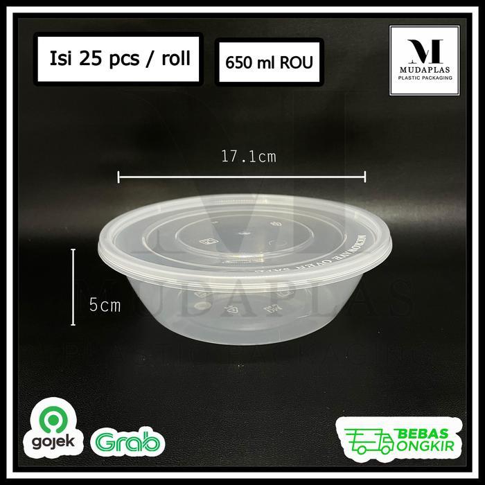 Thinwall Round 650 ml Bulat / Mangkok Plastik DM isi 25 pcs 650ROU
