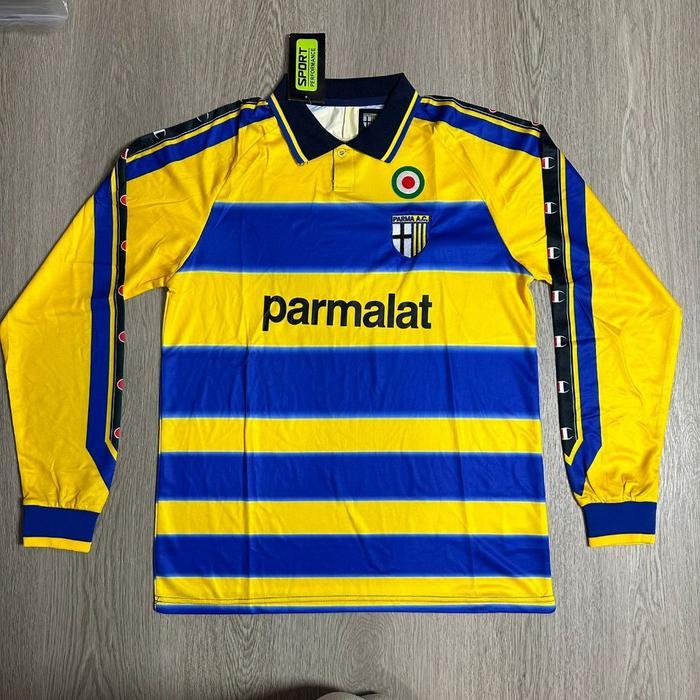 Terlaris Best Quality 100% Original Jersey Retro Vintage Parma Home 1999 2000 Longsleeves Ls Go Hq