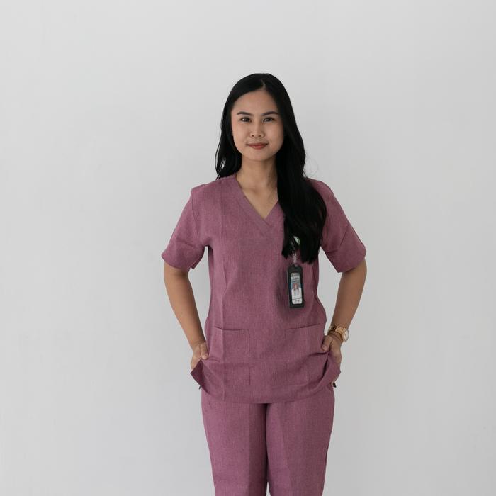 Terbaik Best Quality 100% Original [Two Tone Collection Pink] Scrub Dokter / Baju Jaga Dokter / Baju