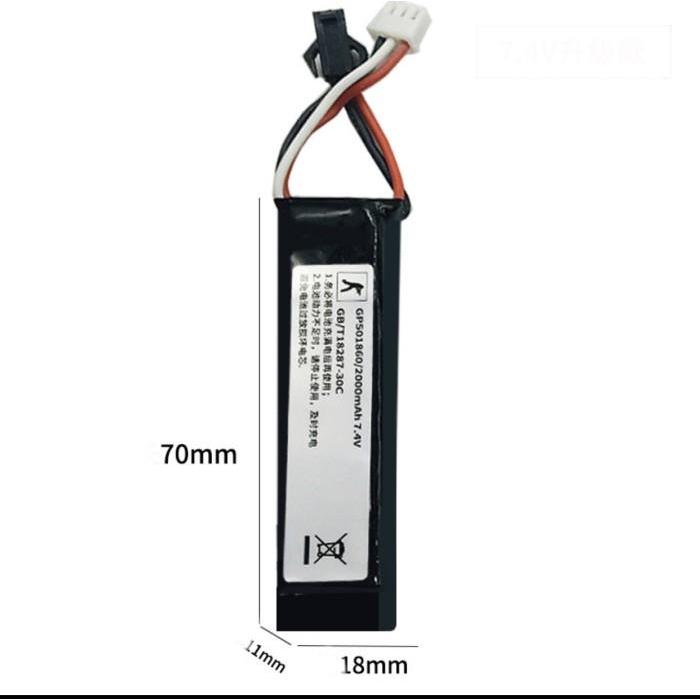 WGG Battery 7.4v Water Gel Gun Baterai Balok / Tabung