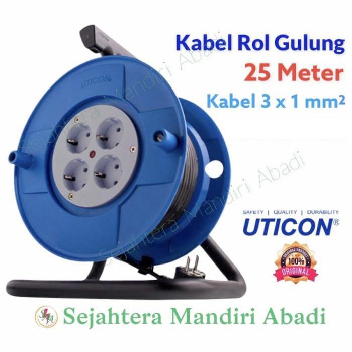 Kabel Rol Kabel Roll 25 Meter Uticon Cable Reel Kabel Gulung Cr-2825