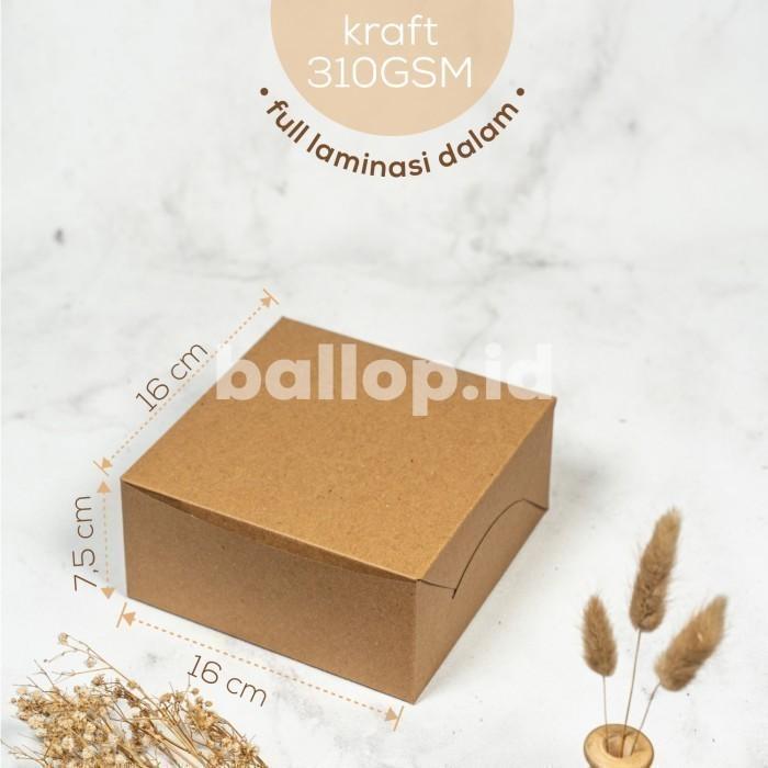 Box Kraft Dus Coklat Dos Kotak Packing Kue Jajan Roti Snack 16 7.5 CM