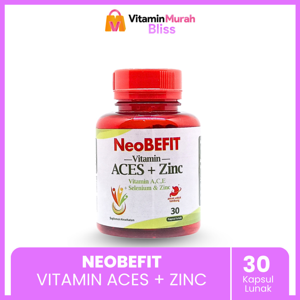 NeoBEFIT Vitamin A C E Selenium + ZINC ISI 30 & 100 KAPSUL LUNAK