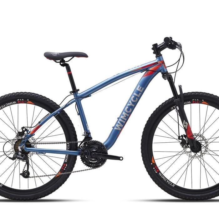 Sepeda gunung 27.5 inch mtb frame alloy wimcycle storm dewasa 24 speed - BIRU MERAH