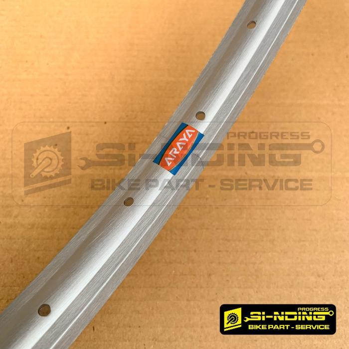 Velg Rims Araya 27 X 1 1/4 Sepeda Balap Jadul Roadbike Fixie Lubang 36 Hole Silver Alloy Single Wall