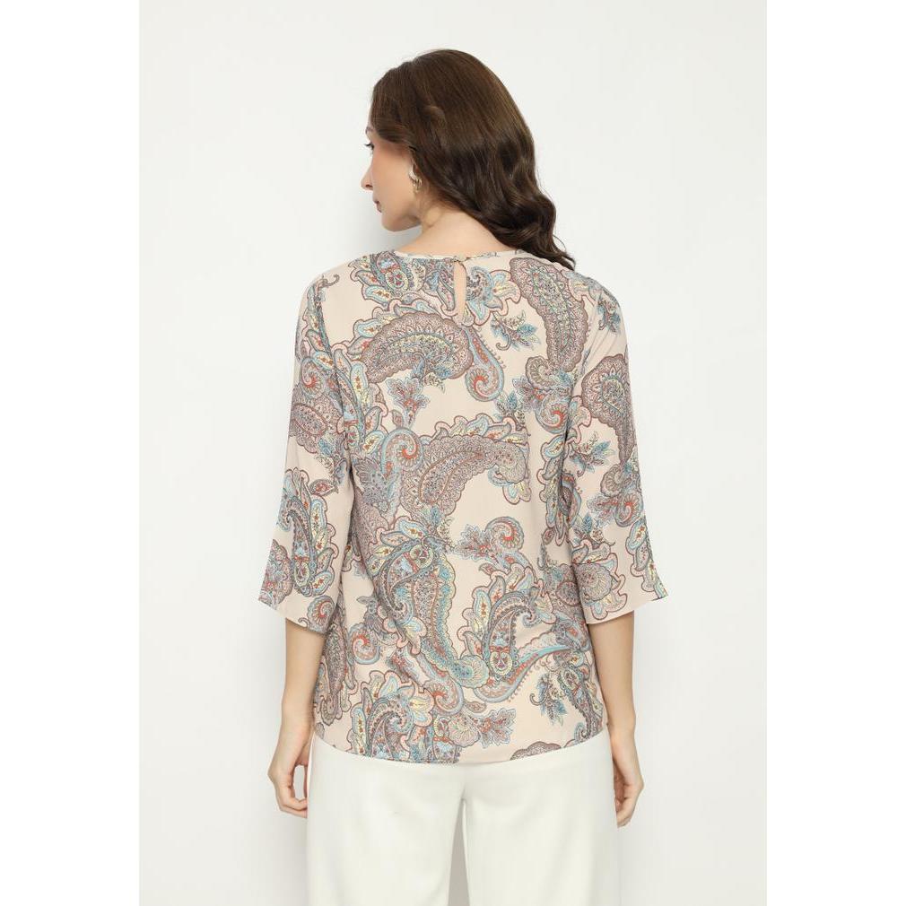 Paisley Blouse For Woman In Cream By Brilliant Girl