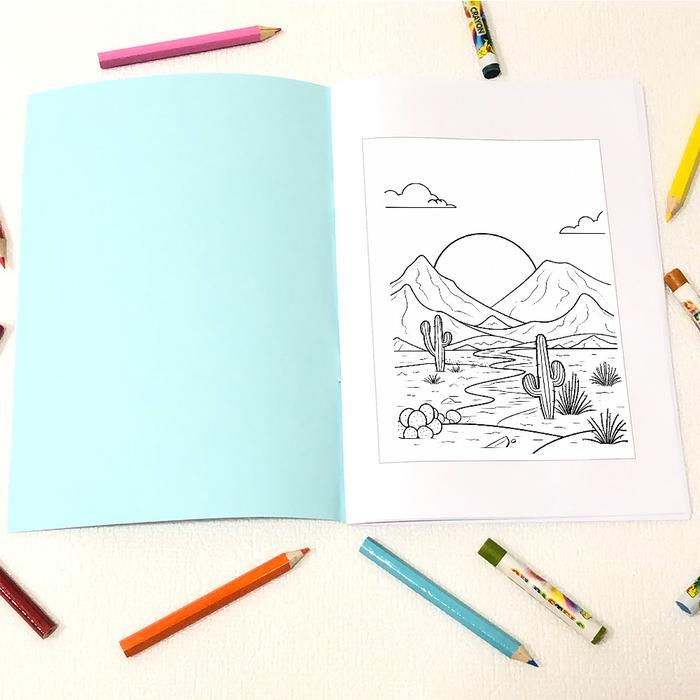 Buku Mewarnai Pemandangan Mainan Anak Kreatif Gambar Alam