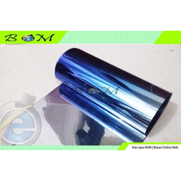 Stiker Sticker kaca film 80 tinted window gradiasi warna biru silver