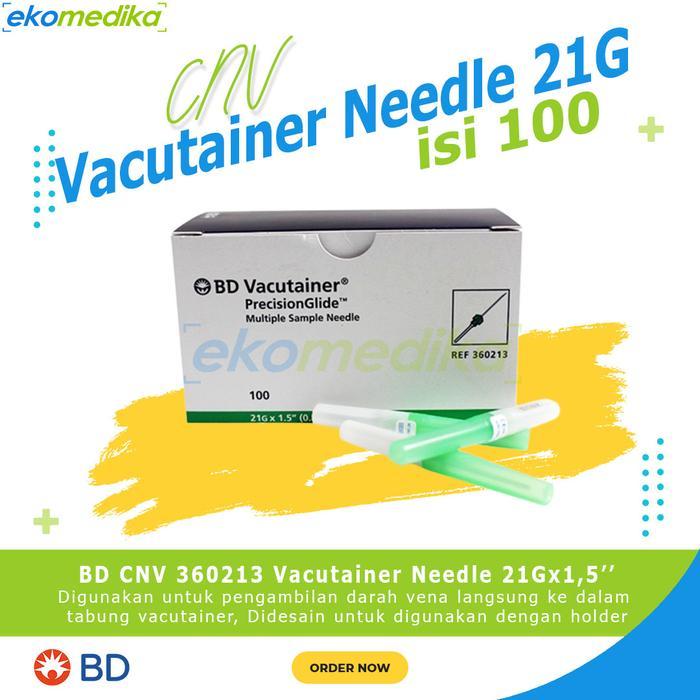 BD CNV 360213 VACUTAINER NEEDLE NO. 21G ISI 100 PCS ED. 06/2028