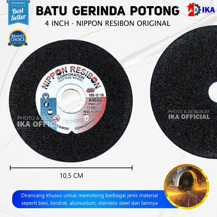 Batu gerinda potong Nippon Resibon 4"x2 Batu Potong Besi 4" NIPPON RESIBON Gerinda Gurinda - Cutting