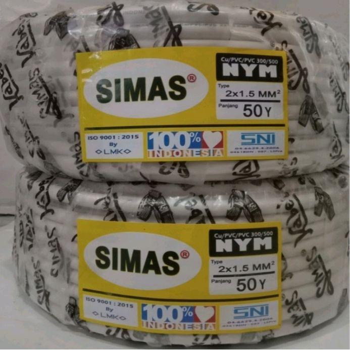 Kabel Simas Tembaga Nym 2X1,5 Sni. Lmk.