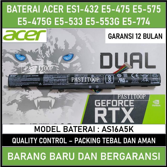BERGARANSI Original Baterai laptop Acer Aspire ES 14 ES1-432 Series AS16A5K