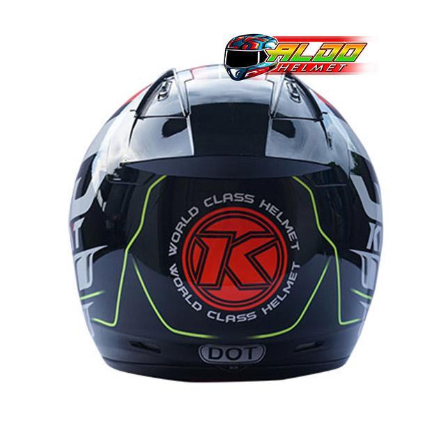 Helm Kyt Dj Maru Motif #13 Black Red Fluo Yellow #Helm Kyt Original #Kyt Halface Cewek Cowok