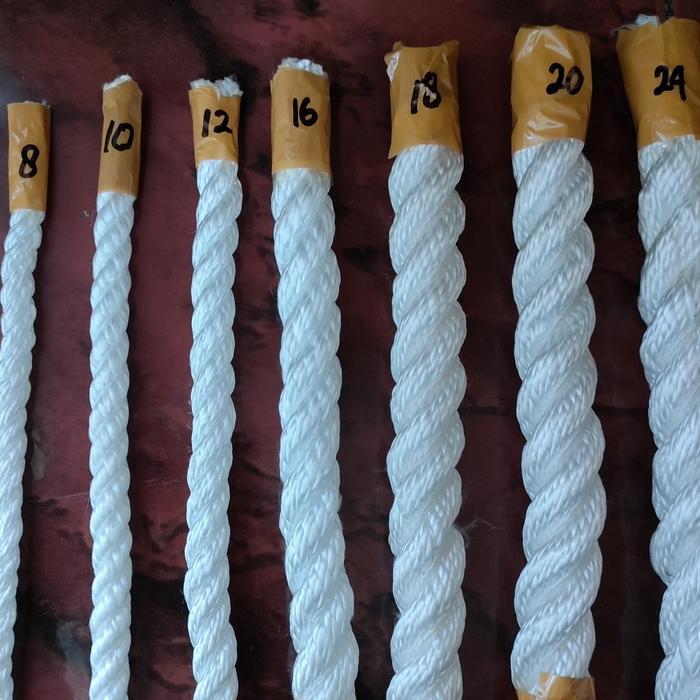 Tambang nylon putih 8mm /Tali nylon putih 8mm eceran/meter