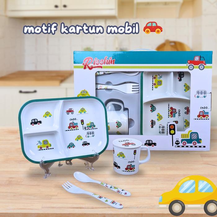 COD(SNI) Peralatan Makan Anak Set 4-Piece/Gift Box/Melamin/Hampers/Piring Bayi Baby/BPA