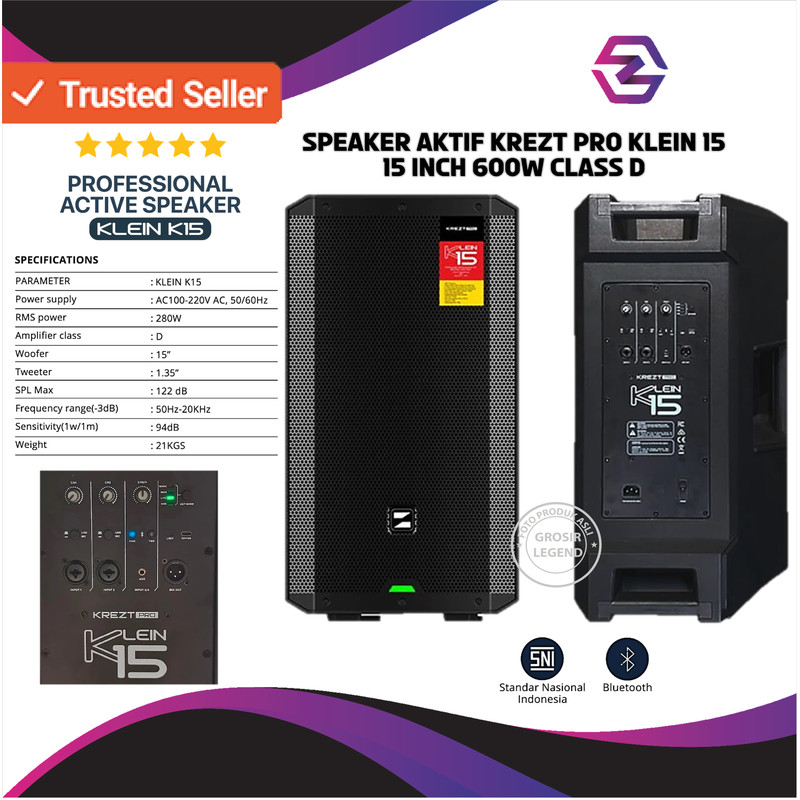 Speaker Aktif KREZT PRO KLEIN K15 Prof Active Speaker 15” BT TWS DSP