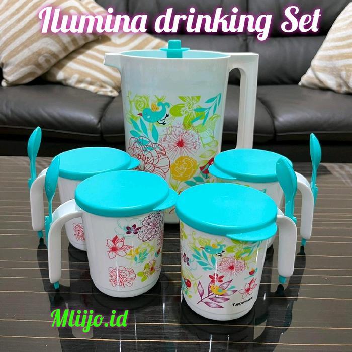 Tupperware  Ilumina Drinking Set teko plus gelas