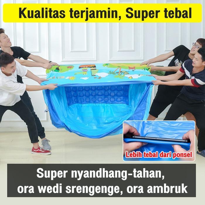 Kolam Renang Anak Kecil 3 Ring 260Cm Kolam Mandi Bola Pompa Tiup Inflatable Kolam Balon Anak Baby