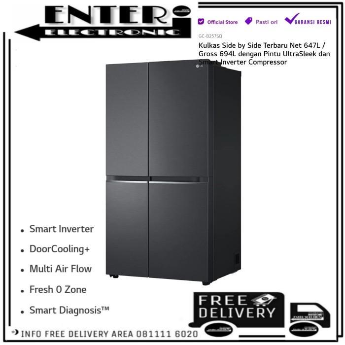 LG GCB257SQZL - KULKAS LEMARI ES INVERTER SIDE BY SIDE LG GC B257SQZL