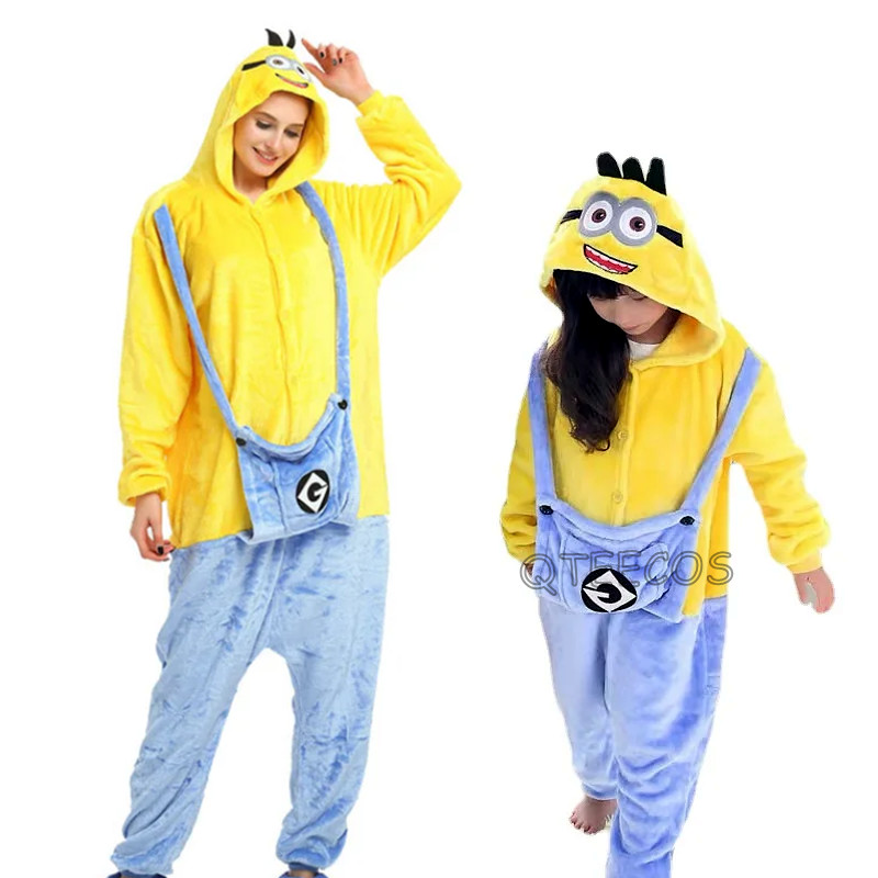 Kigurumi Flannel Zipper Onesie Cosplay Anime Costume Halloween Winter Pajamas Halloween Christmas