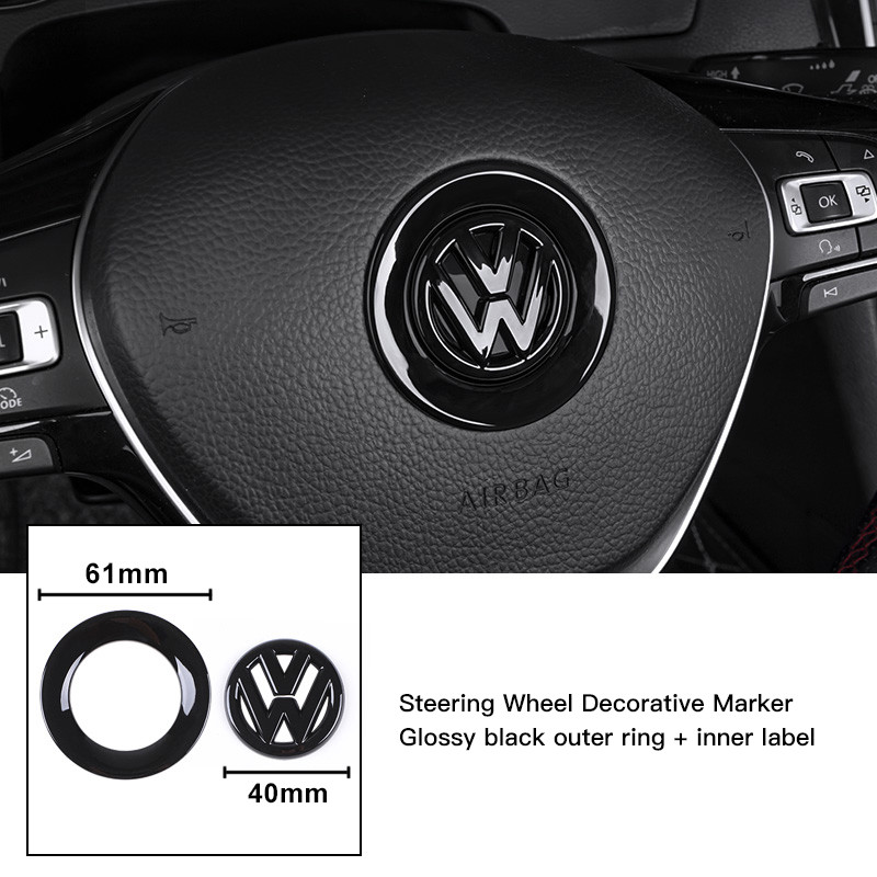 ABS Car Steering Wheel Emblem Sticker Decoration Accessories For Volkswagen VW Golf Polo CC Passat