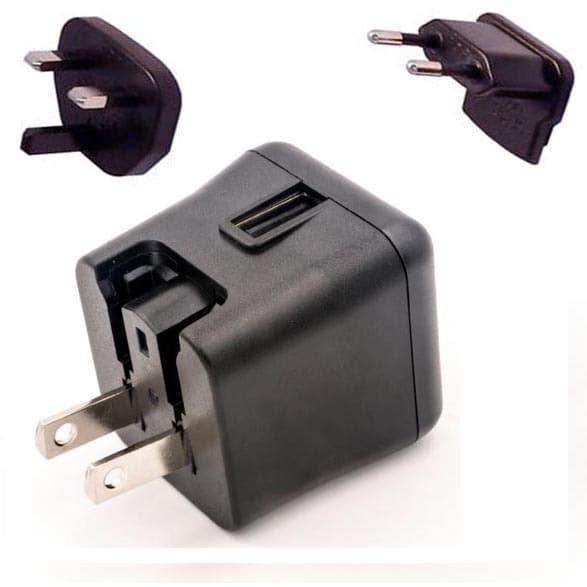 Ktec P4716 3A Travel Charger Usb Port Us Plug With Eu & Uk Adapter Bk