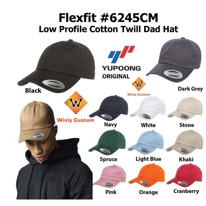 Topi Flexfit Low Profile Dad Hat 6245Cm Yupoong Original