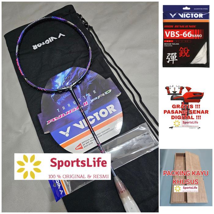 RAKET BADMINTON VICTOR THRUSTER RYUGA II PRO / RYUGA 2 PRO ORIGINAL - +SENAR VICTOR