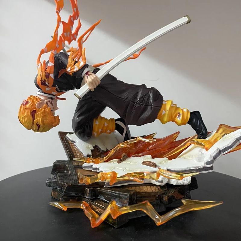 Demon Slayer Infinity Castle Agatsuma Zenitsu Honoikazuchi Series Luminous Statue Action Figure