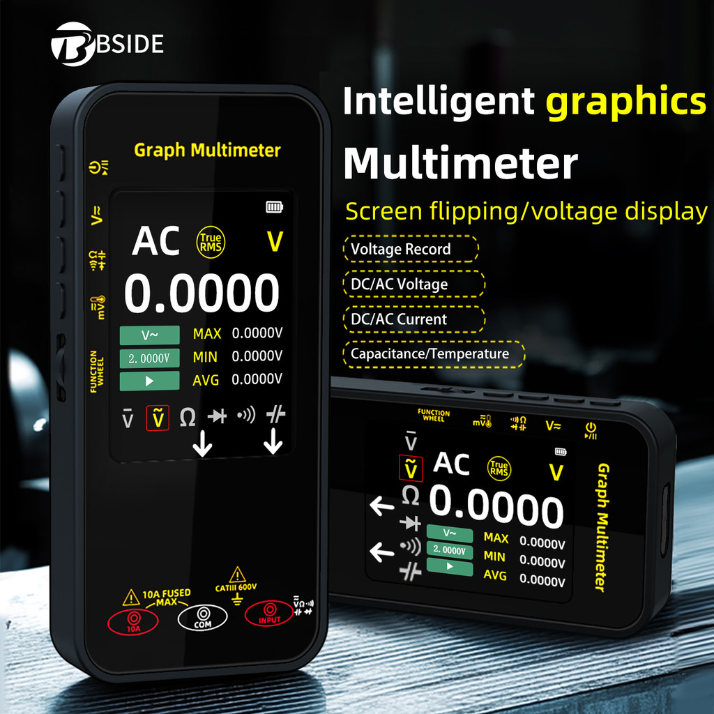 BSIDE Graphic Digital Multimeter High-precision Multitester Resistance Voltage Capacitance Hz