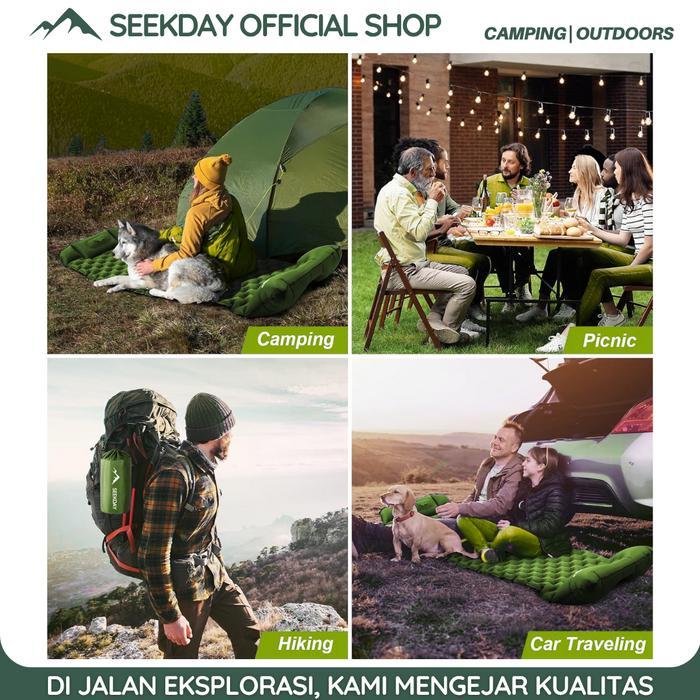 Seekady Kasur Angin Portable Kasur Tiup Camping Kasur Tidur Angin Sleeping Pad Pemasangan tiup
