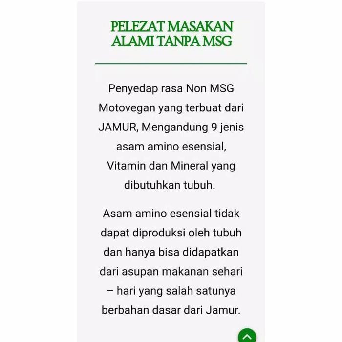 Motovegan Kaldu Jamur Non Msg Kaldu Mpasi Jsr Halal Motovegan 500Gr Terpercaya