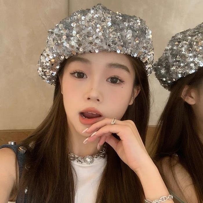 Topi Baret Korea Topi Baret Full Payet Import Topi Seniman Baret Cap Korean Style