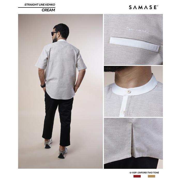 Samase Kemko Kemeja Koko Straight Line Ls U113P