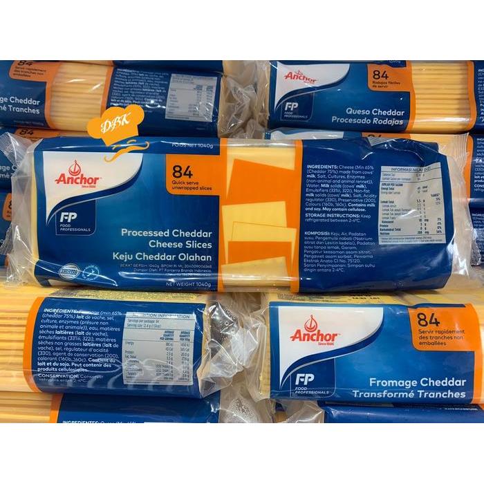 Keju Anchor Slice Quick Melt 1,2Kg 84S Red Cheese Cheddar Orange Tbk