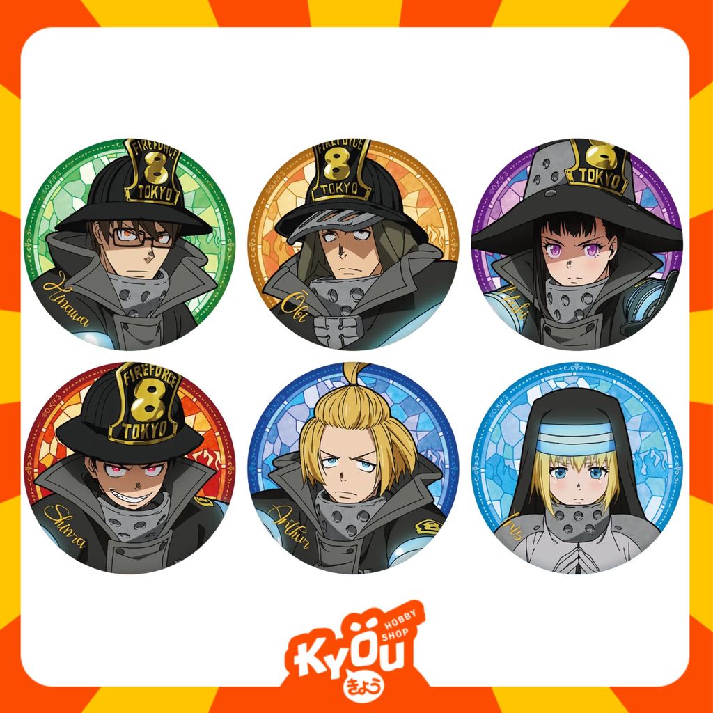 Arthur Boyle - Iris - Shinra Kusakabe - Maki Oze - Akitaru Oubi - Takehisa Hinawa Fire Force Uniform