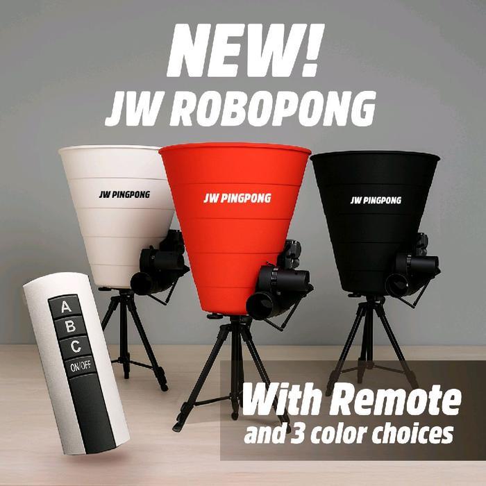 NEW JW ROBOPONG Robot Pingpong Pelontar Bola Tenis Meja Indoor dengan Remote Control & 3 Pilihan